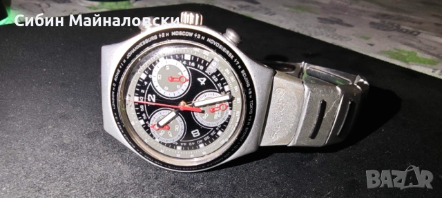 Swatch Irony Chronograph работещ, профилактиран — €65, снимка 2 - Мъжки - 54212574