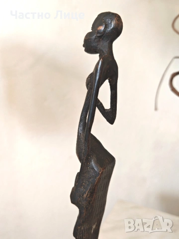 Старинна Бронзова Скулптура Малка Пластика Височина 31 см. Отлично състояние., снимка 3 - Антикварни и старинни предмети - 54221529