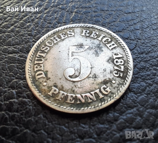 Стара монета 5 пфенига 1875 г. буква А - Германия - топ монета , 151 годишна !, снимка 9 - Нумизматика и бонистика - 51140831