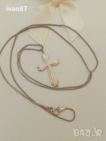 Сребърен синджир с кръст (10)