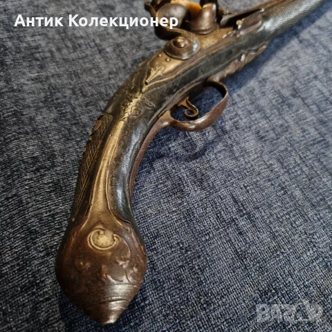 Османски / балкански кремъчен пистолет с италианска цев, XVIII век, снимка 8 - Антикварни и старинни предмети - 55665831