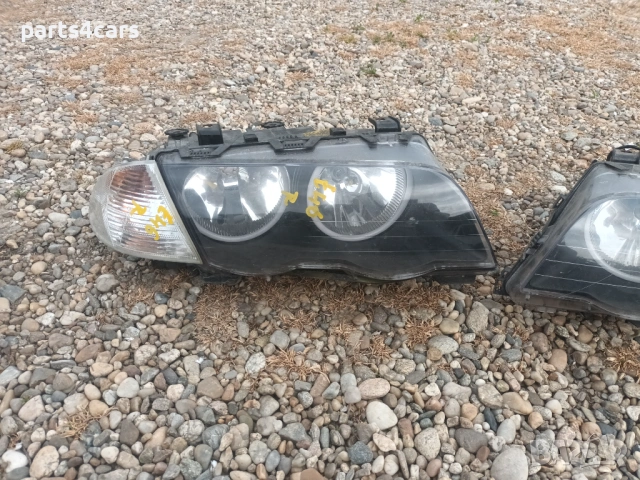 ляв и десен фар и мигач за бмв е46 с ангелски очи /рингове/ BMW E46, снимка 2 - Части - 54444524