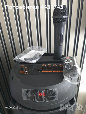 Караоке тонколона 2×8" 🎁 ПОДАРЪК: Гигантска Bluetooth Колонка "Слушалка", снимка 2 - Тонколони - 54740790