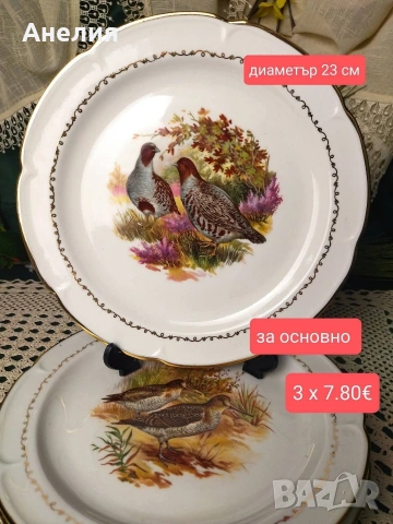 Френски чинии с ловни птици 