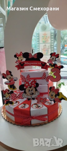 Картонена торта Мини маус, снимка 3 - Декорация за дома - 54151835