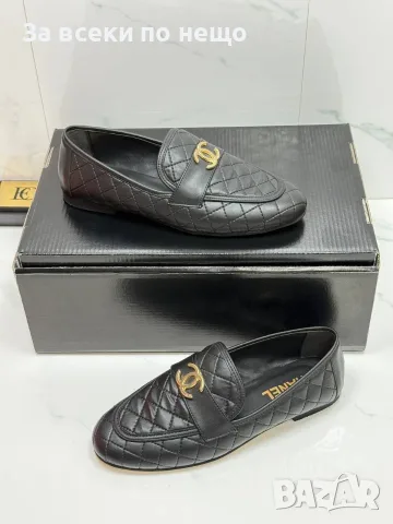 Chanel Дамски Черни Кожени Ежедневни Обувки Шанел Код SK1996