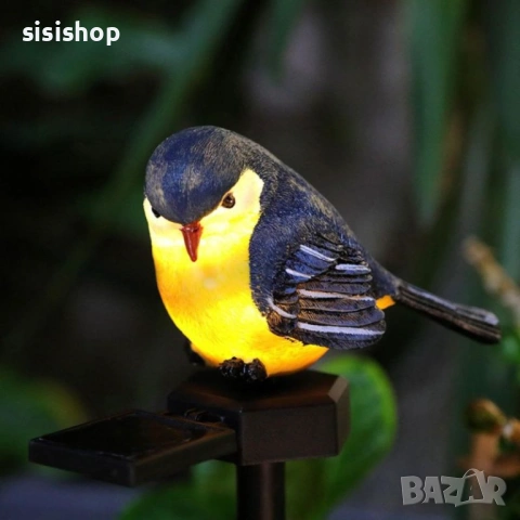 Декоративна соларна лампа „Врабче“ – Градинска фигура с топла LED светлина 4475, снимка 4 - Соларни лампи - 53977959