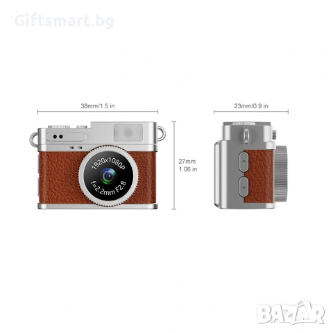 Мини цифров фотоапарат S150, 1080P Full HD video and image, В комплект с 32G micro SD, Ретро дизайн, снимка 13 - Фотоапарати - 54987100