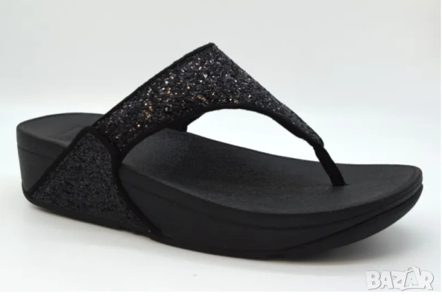 чехли Fitflop Lulu Glitter X03 Черни с блясък номер 39 , снимка 2 - Чехли - 54931690