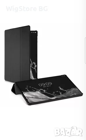 Магнитен кейс тефтер еко кожа черен за samsung tab s8 plus 