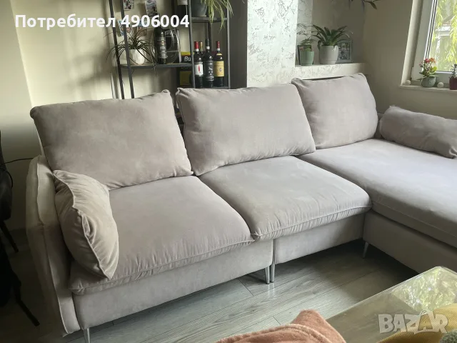 Диван ъглов сив, снимка 4 - Дивани и мека мебел - 55511134