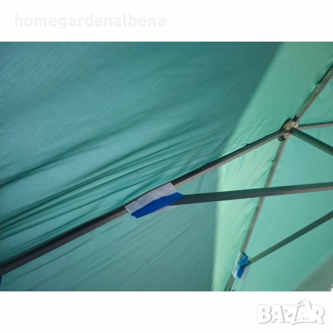 Градински чадър 300x260 см – Зелен плат с черна основа, снимка 4 - Градински мебели, декорация  - 54076964