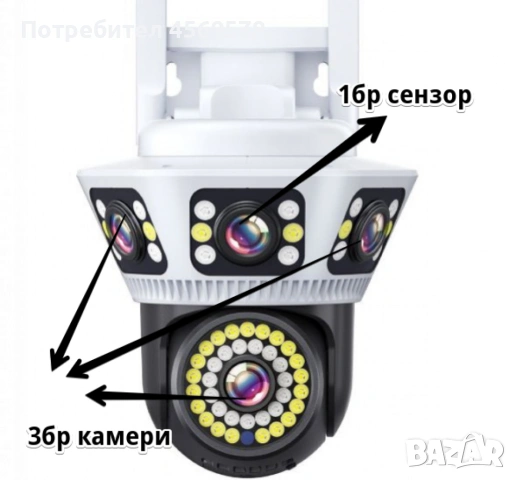 Пълноцветна панорамна 6K Wi-Fi камера за нощно виждане!, снимка 6 - IP камери - 51905085