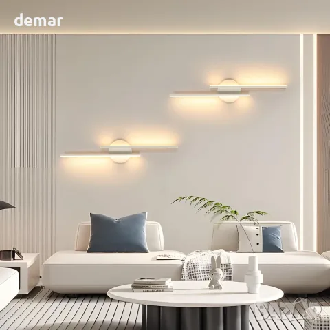 LED модерна стенна лампа 24W 2700LM, 60 см, топла светлина 3000K, снимка 3 - Лампи за стена - 55525893