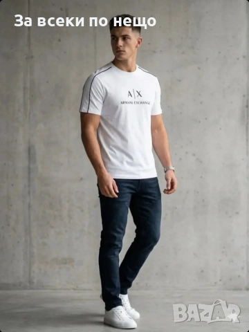 Armani Exchange Мъжка Бяла Тениска👕Мъжка Блуза С Къс Ръкав Армани Ексчейндж Код A1511