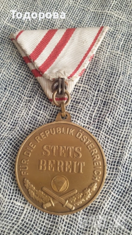 Австрийски медал - за Военна служба, снимка 3 - Антикварни и старинни предмети - 54320573