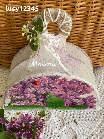 Двоен салфетник-Люляк!💜🌿🐞, снимка 2 - Декорация за дома - 54446937