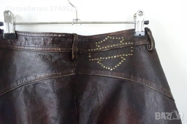 НОВИ Оригинални дамски панталони HARLEY DAVIDSON от естествена кожа - тъмнокафяви - размер 29