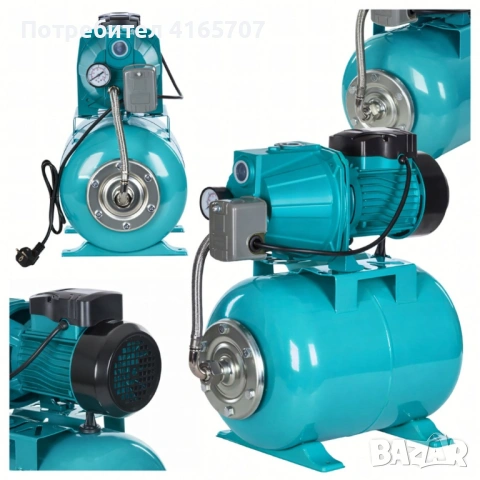 Хидрофорна система с помпа 750W и разширителен съд 50L – Пълен комплект за водоснабдяване и напояван, снимка 2 - Водни помпи - 54475753