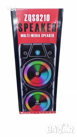 Bluetooth тонколона speaker ZQS-8210 2x8" 4800mAh, снимка 2 - Тонколони - 54825916