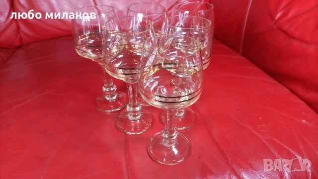 Стари ракиени чашки, столче, златни кантове, снимка 3 - Чаши - 55229293