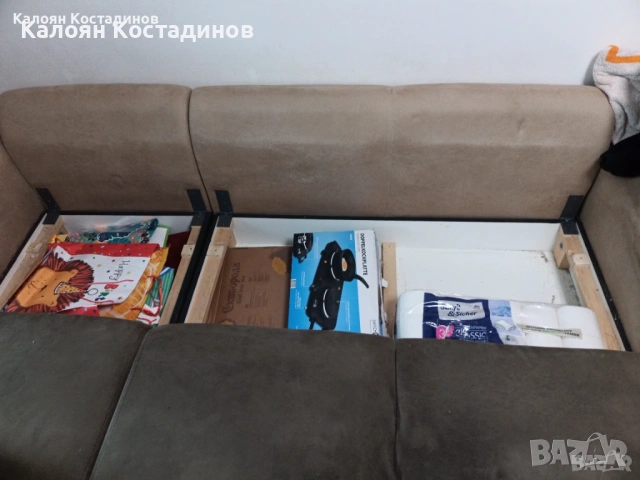 Голям разтегателен диван 260/90 см  с ракла +легло здрав и запазен, снимка 4 - Дивани и мека мебел - 54979255