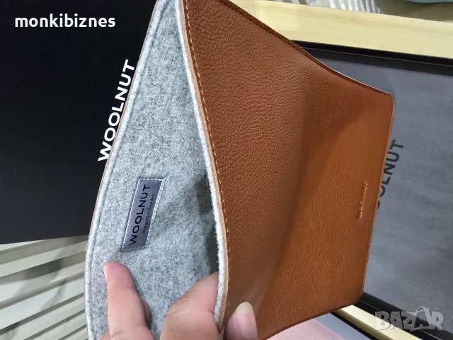 Кожен калъф WOOLNUT за MacBook Air 1 5", скандинавски дизайн, първокласна защита, филцов, снимка 5 - Калъфи, кейсове - 55451194