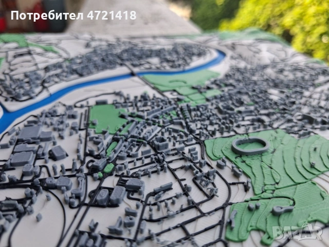 Авторски 3D Релефен макет на гр. Кърджали – Луксозна Карта / Уникален Декор, снимка 5 - Декорация за дома - 54670646
