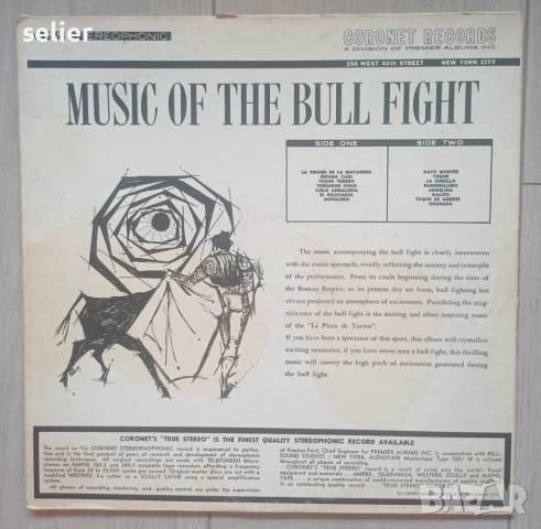 Band Of The Plaza De Mexico – The Brave Bulls Издание 🇺🇸 USA  Състояние на винила:едната страна е , снимка 2 - Грамофонни плочи - 54106128