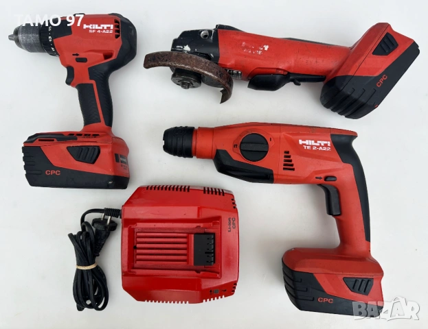 Hilti Сет - Акумулаторен  ъглошлайф, перфоратор и винтоверт, снимка 3 - Други инструменти - 54481404