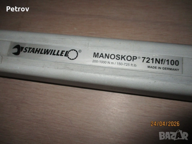 STAHLWILLE - MANOSKOP 721Nf/100 - MADE IN GERMANY - НОВ внос 3/4" Динамометричен Ключ 200 - 1000 Nm , снимка 2 - Гедорета - 54403496