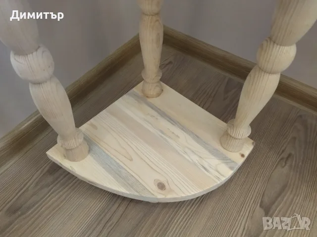 Ръчно изработена ъглова етажерка ( НАТУРАЛНА ) !!, снимка 6 - Етажерки - 55464497