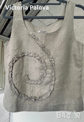 Луксозен ленен топ Bandolera с ефектен акцент Холандия, снимка 7 - Корсети, бюстиета, топове - 54083146