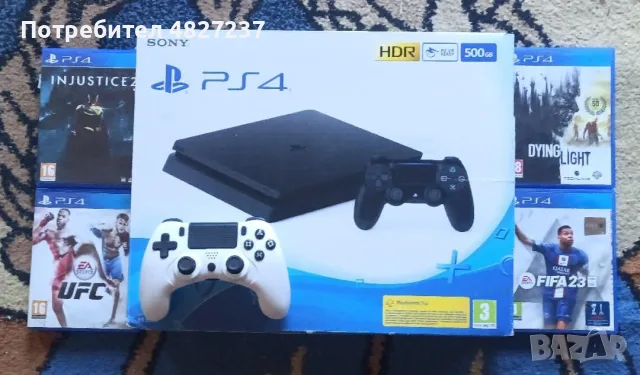 PS4 с игри и контролер 