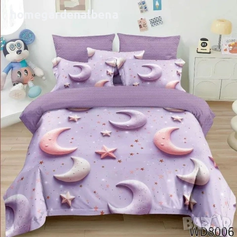 Флорален спален комплект с ластик 100% памук 200x230 / 180x200, снимка 14 - Спално бельо - 54094921