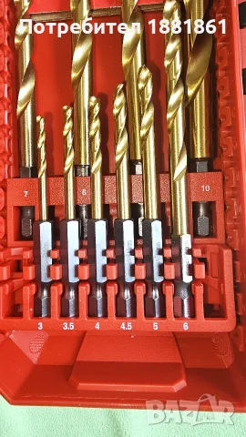 Нов Комплект свредла 1/4 HSS-G Titanium Milwaukee 10 броя, снимка 6 - Други инструменти - 55437030