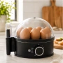 Уред за варене на яйца Mercado Trade, Kапацитет за 7 яйца, 400W, Черен, снимка 1