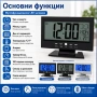 LED електронен часовник на батерии с температура голям екран с аларма будилник светещ дигитален, снимка 2