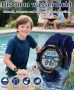 Детски часовник дигитален водоустойчив 50M – LED, аларма, 2 каишки, снимка 4