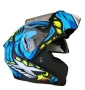Каска с визьор X-ONE за мотор, скутер, ATV - черно-синя - М и L, снимка 2