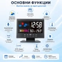 Електронна метеостанция с LED часовник дигитален термометър влагомер гласов контрол на батерии, снимка 2