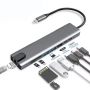 USB-C хъб 8 в 1, HDMI 4K 30Hz, RJ45 100Mbps, PD 87W, USB 3.0 за MacBook, Dell, Lenovo 10305, снимка 9