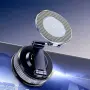 Магнитна стойка за телефон за кола с вендуза, двойно сгъваема, регулируема на 360°, снимка 1