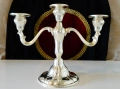 Посребрен троен свещник тройка WMF,800 гр.,Art Nouveau. , снимка 1