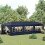 Градинска тъмносиня шатра 3x9 м - Водоустойчив павилион с 8 стени, прозорци и метална конструкция за, снимка 3