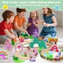 SIMPLIPLAY Комплект дървено влакче за малки деца 3-5 години, Монтесори, 49 части, снимка 7