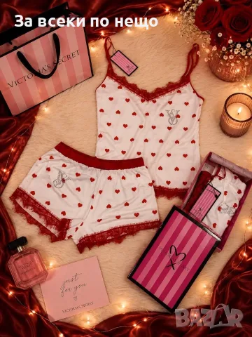Victoria's Secret Дамска Лятна Пижама Горнище Потник И Къси Панталонки - 13 Цвята Код SK1974, снимка 4 - Пижами - 55627402