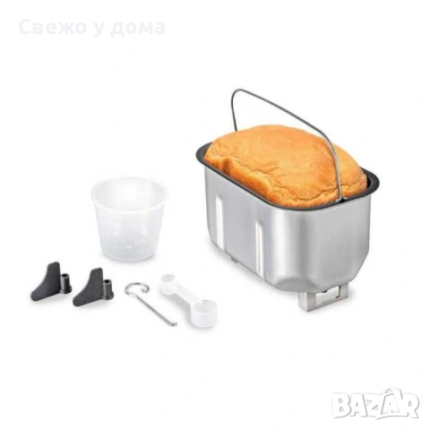 Хлебопекарна MBM-1509, бял-сив, две бъркалки и ГАРАНЦИЯ, снимка 3 - Хлебопекарни - 54170955