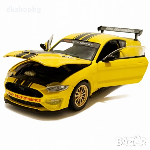  4745 Метален Ford Mustang GT 1:42 – Жълт Колекционерски Модел с Тунинг Комплект, снимка 3 - Коли, камиони, мотори, писти - 54527319