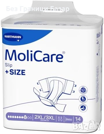 Нови 14 броя Пелени за възрастни MoliCare Slip+ XXL XXXL инконтиненция 3478 мл, снимка 6 - Други - 54966786